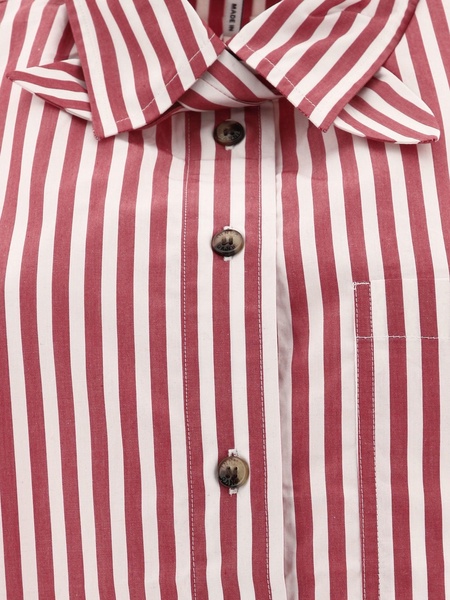 Ganni Striped Shirt With Chest Pocket