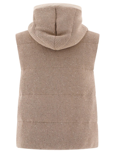 Brunello Cucinelli Dazzling English Rib Knit Down Vest