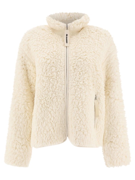 JIL SANDER Eco Shearling Winter Jacket in White