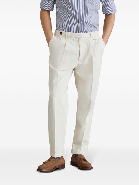 Brunello Cucinelli Double Darts Cotton Trousers