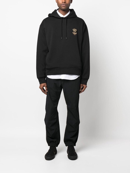 Dolce & Gabbana Cotton Hoodie With Bee And Crown Logo