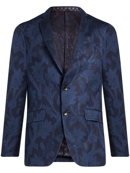 Etro Single Breasted Floral Jacquard Blazer