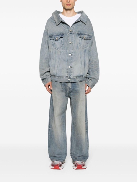 Balenciaga Off Shoulder Denim Jacket