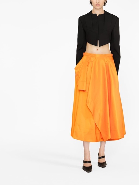 Alexander McQueen High-Waist Draped A-Line Skirt