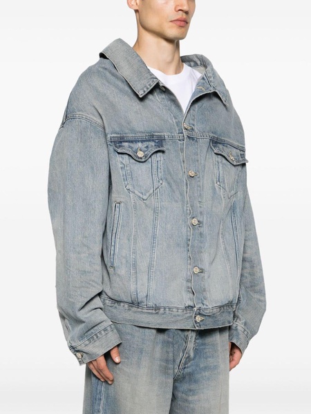 Balenciaga Off Shoulder Denim Jacket