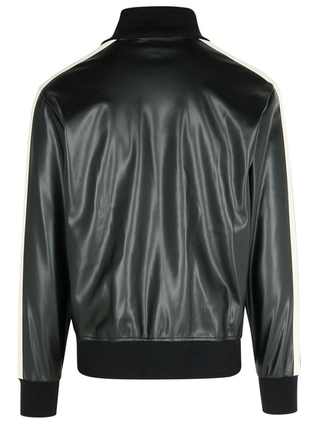 Palm Angels 'Track Leather' Black Polyester Blend Sweatshirt