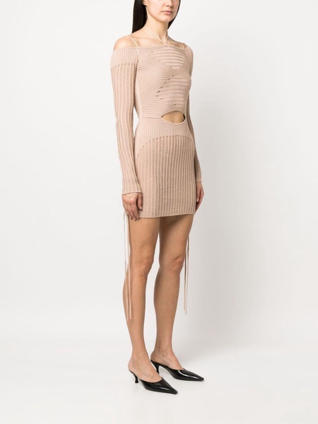 Andrea Adamo Knit Ribbed Mini Dress