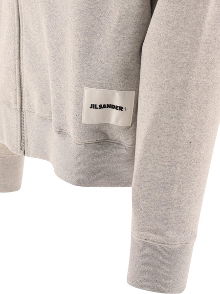 JIL SANDER Zippered Oversized Hoodie with Logo Patch