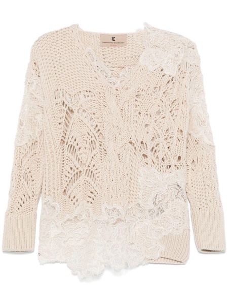 Ermanno Scervino Lace Oversized Sweater