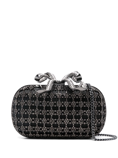 Self Portrait Black Crystal Clutch Bag