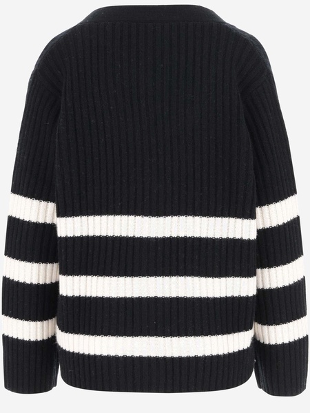 Allude Cardigan Made Of Wool Blend With Striped Pattern