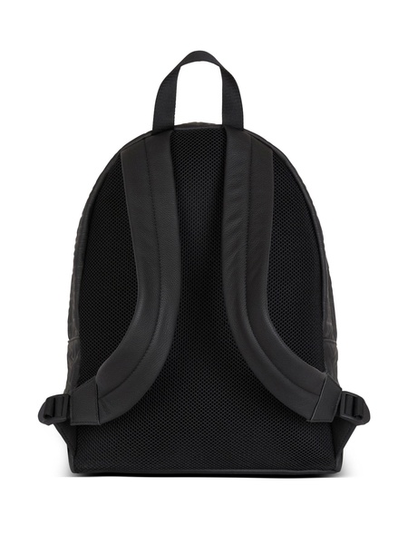 Black Grained Leather Backpack With Monogram