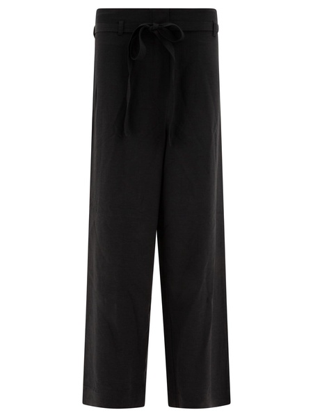 TOTEME Wide Leg Trousers In Fluid Viscose And Linen