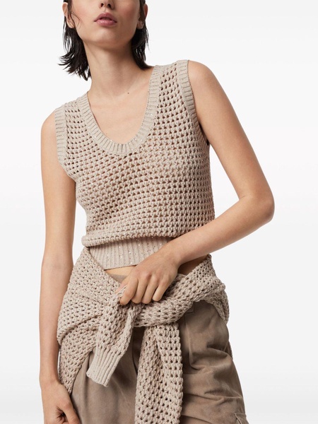 Brunello Cucinelli Open Knit Cotton Top