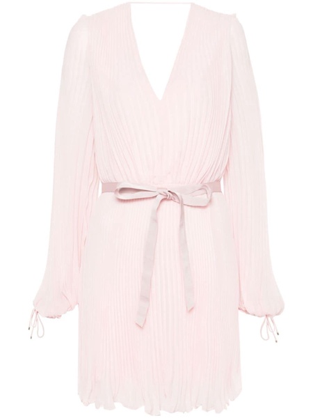 MAX MARA PIANOFORTE Blush Pink Plissé V-Neck Mini Dress for Women from the SS24 Collection