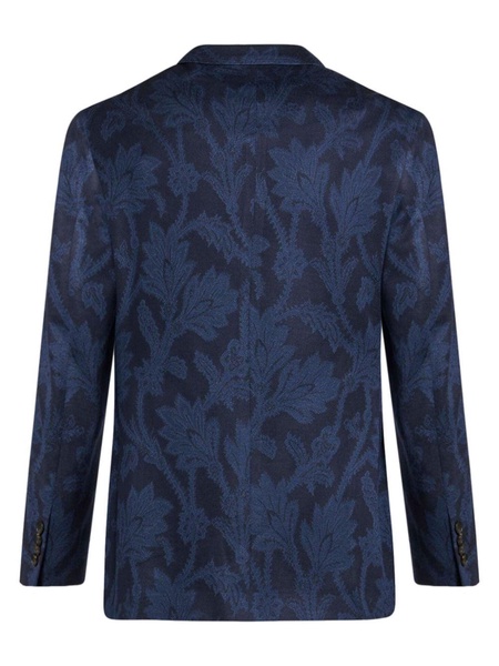 Etro Single Breasted Floral Jacquard Blazer