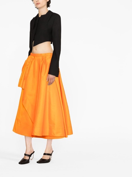 Alexander McQueen High-Waist Draped A-Line Skirt