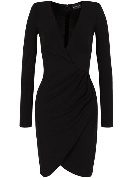 crossover neck draped dress