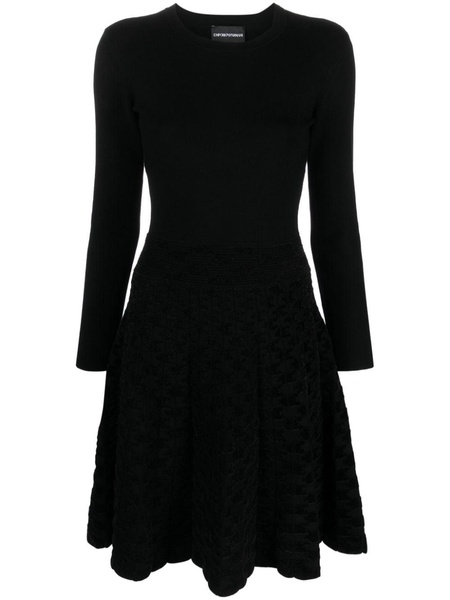 jacquard-motif flared minidress