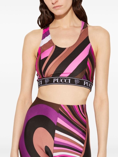 Pucci Iris-Print Crop Top Clothing