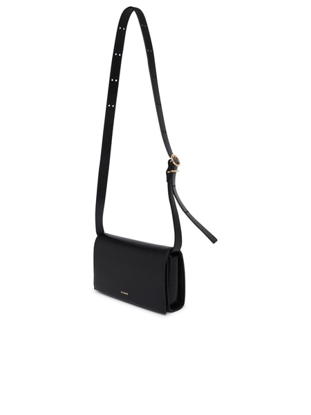 Jil Sander All Day Crossbody Bag In Black Leather Woman