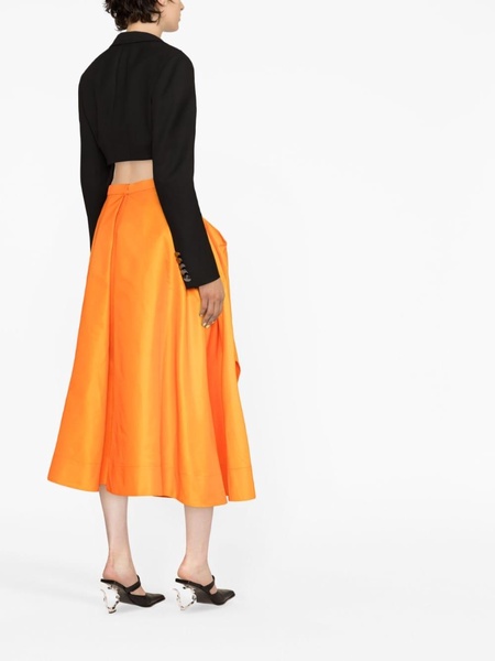 Alexander McQueen High-Waist Draped A-Line Skirt