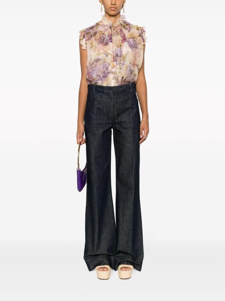 Zimmermann Floral Print Silk Top