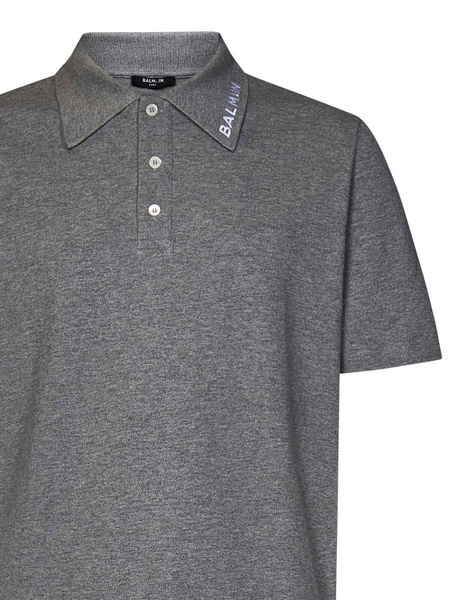 GREY COTTON POLO SHIRT