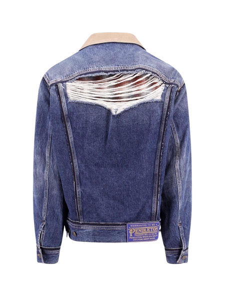 Maison Margiela Distressed Denim Button-Up Jacket