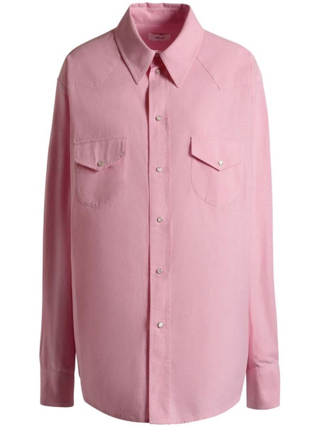 press-stud cotton shirt