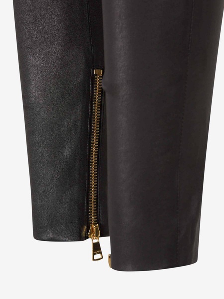 Balmain Slim Fit Leather Trousers