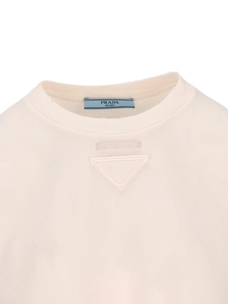 Prada Logo Triangle Crewneck T-Shirt