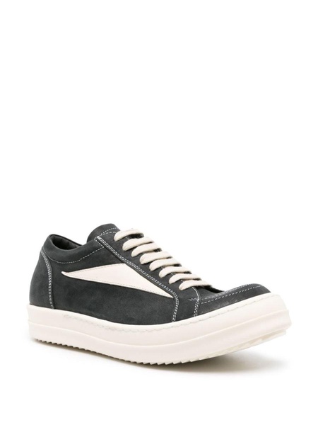 Vintage Low grained-leather and suede low-top trainers