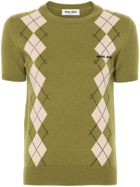 Miu Miu Argyle-Intarsia Top