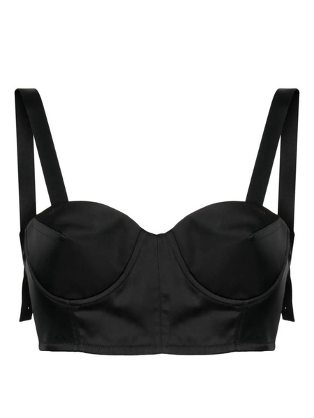 Maison Margiela Cropped Satin Bustier Blouse