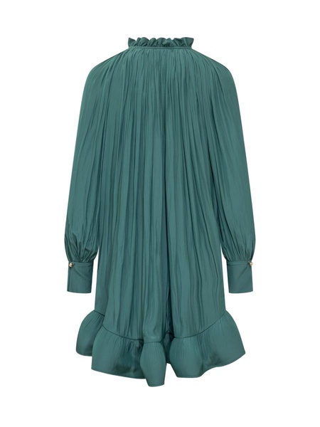 Lanvin Long Sleeved Gathered Flared Dress