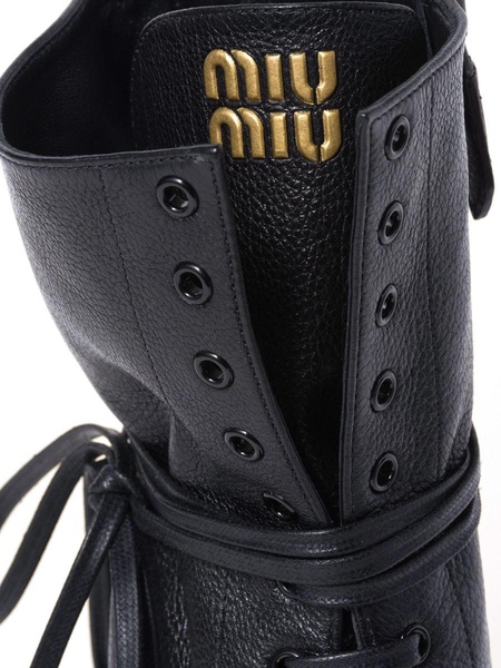 Miu Miu Stivaletti (16-2Laced-Up Leather Stiletto Boots8)