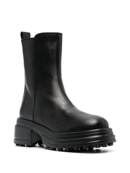 Black Gomma Boots with Zipper