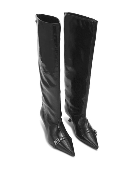 eyelet-detail slouchy knee-high boots