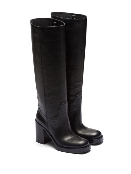 Prada Woman Black Leather Boots