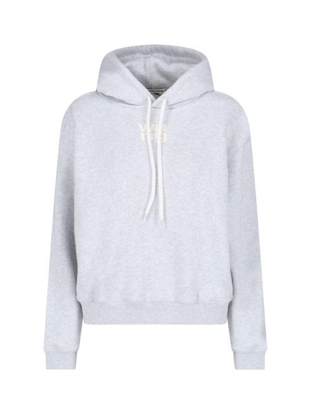 Alexander Wang Puff Logo Hoodie In Structured Terry