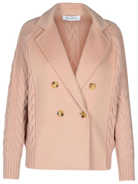 Max Mara 'Micio' Pink Wool Blend Cardigan Woman