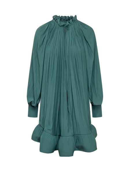 Lanvin Long Sleeved Gathered Flared Dress