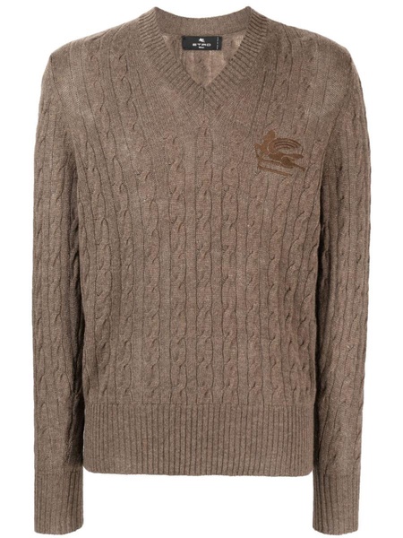 logo-embroidered cashmere jumper