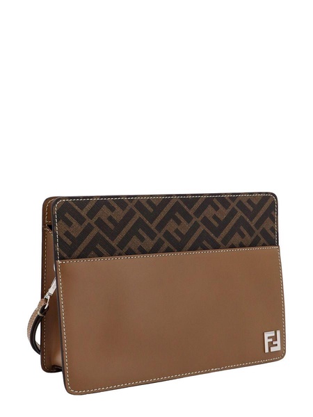 Fendi Logo Detailed Square Clutch Bag