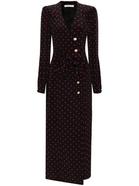 polka dot silk maxi dress