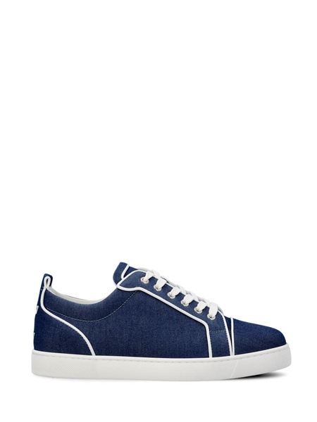 Varsijunior Leather-Trimmed Embroidered Denim Sneakers