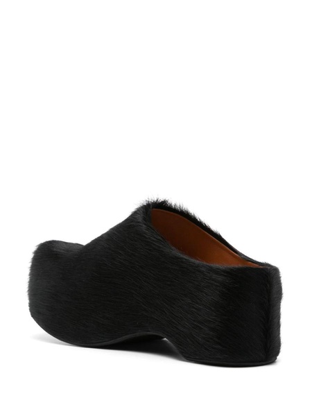 Marni Brushed Leather Clogs Mules