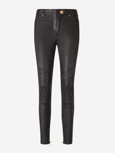 Balmain Slim Fit Leather Trousers