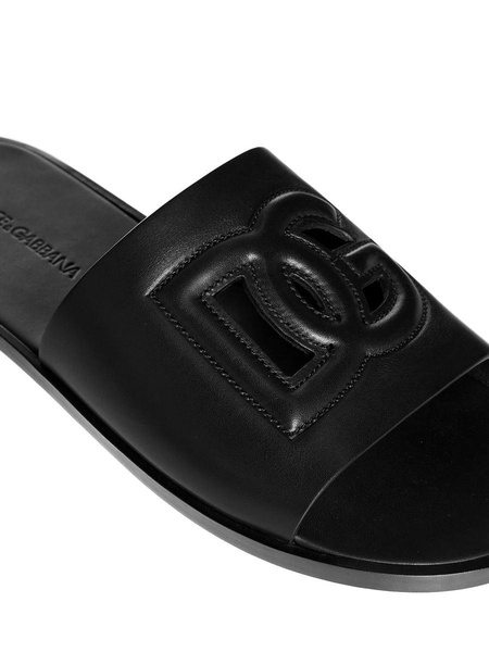 leather slides with dg cut-out